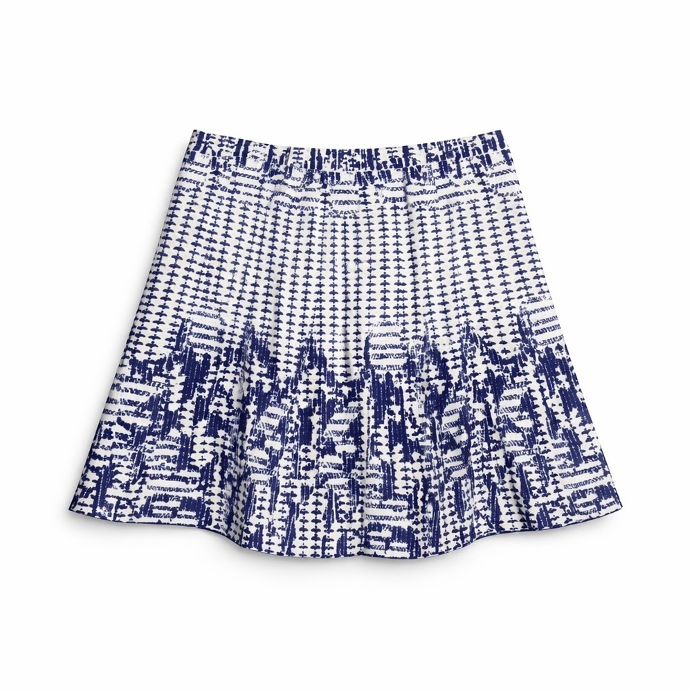 BCBGMaxAzria Navy and White Skirt (041)